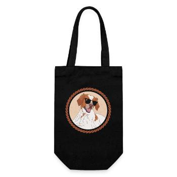 Bretagne Epagneul Breton chiens d’arrêt cadeau - Sac à bouteille - noir - Devant