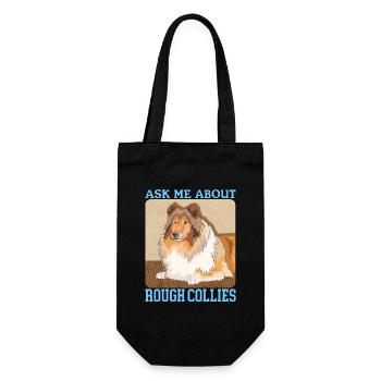 Collie à poil long Collie chien Rough Collies cadeau - Sac à bouteille - noir - Devant