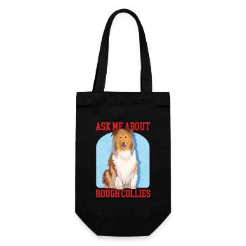 Collie Langhaarcollie Rough Collies Hund Geschenk - Geschenkbeutel für Flaschen - Schwarz - Vorne