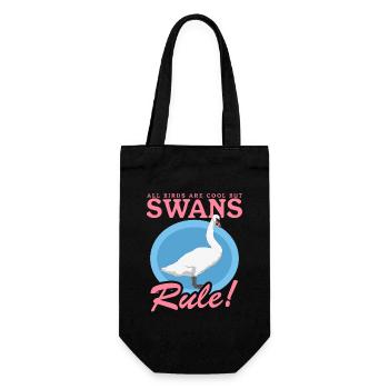 Schwan Schwäne Schwanenliebhaber Geschenk - Geschenkbeutel für Flaschen - Schwarz - Vorne