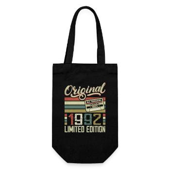 Vintage 1992 Retro Birthday Gift 1992 - Gift Bag for Bottles - black - Front