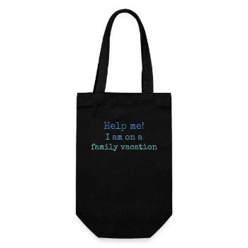 Hilfe, Ich Bin Im Familienurlaub - Geschenkbeutel für Flaschen - Schwarz - Vorne