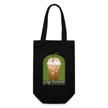 Iced Coffee | Coffee Lover Gift - Gift Bag for Bottles - black - Front