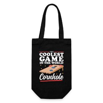 Joueur de cornhole | Sac de haricots à trou aveugle cadeau - Sac à bouteille - noir - Devant
