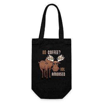 No Coffee Not Amoosed Elch - Geschenkbeutel für Flaschen - Schwarz - Vorne
