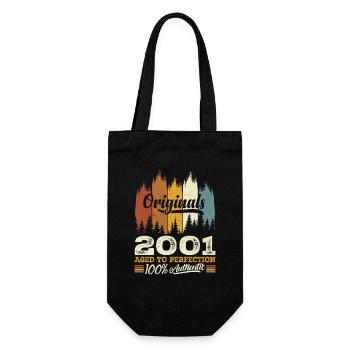 2001 Vintage Original 2001 Geburtstagsgeschenk - Geschenkbeutel für Flaschen - Schwarz - Vorne