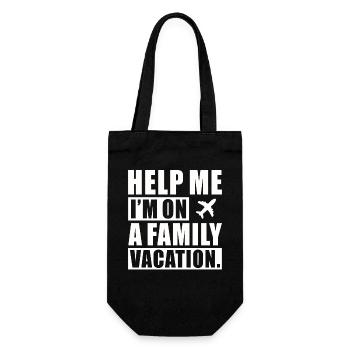 Hilfe, Ich Bin Im Familienurlaub - Geschenkbeutel für Flaschen - Schwarz - Vorne