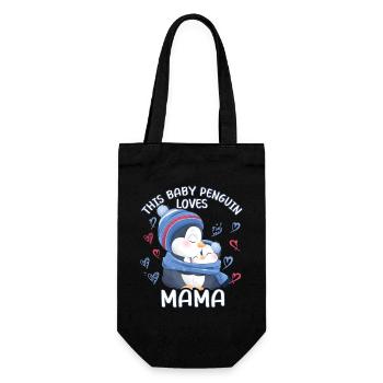 Ce bébé pingouin aime maman le jour de la fête des mères - Sac à bouteille - noir - Devant