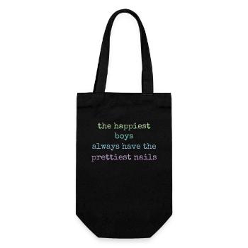 Les gars les plus heureux Les plus beaux ongles Nail Tech - Sac à bouteille - noir - Devant