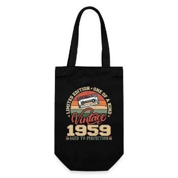 Jahrgang 1959 Retro 1959 Geburtstagsgeschenk - Geschenkbeutel für Flaschen - Schwarz - Vorne
