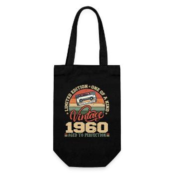Vintage 1960 Cadeau D'anniversaire Retro 1960 - Sac à bouteille - noir - Devant
