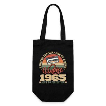 Vintage 1965 Retro 1965 Birthday Gift - Gift Bag for Bottles - black - Front