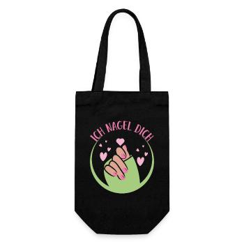 Ich Nagel Dich Nail Art Nagelsalon Nageldesignerin - Geschenkbeutel für Flaschen - Schwarz - Vorne