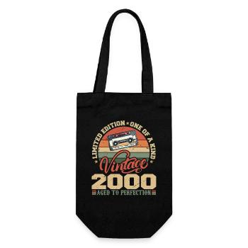 Vintage 2000 Retro 2000 Birthday Gift - Gift Bag for Bottles - black - Front