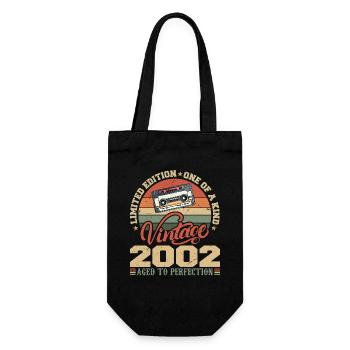 Jahrgang 2002 Retro Geburtstagsgeschenk 2002 - Geschenkbeutel für Flaschen - Schwarz - Vorne