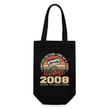 Vintage 2008 Cadeau D'anniversaire Retro 2008 - Sac à bouteille - noir - Devant