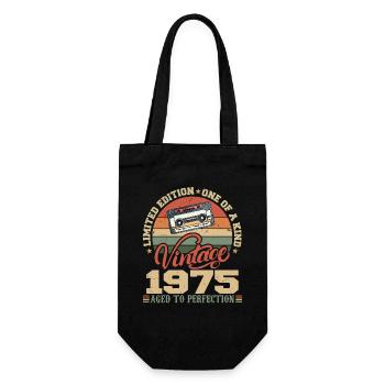 Jahrgang 1975 Retro Geburtstagsgeschenk 1975 - Geschenkbeutel für Flaschen - Schwarz - Vorne