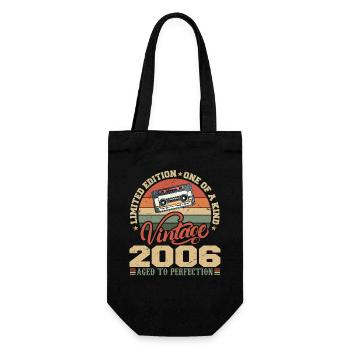 Vintage 2006 Retro Birthday Gift 2006 - Gift Bag for Bottles - black - Front