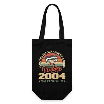 Jahrgang 2004 Retro Geburtstagsgeschenk 2004 - Geschenkbeutel für Flaschen - Schwarz - Vorne