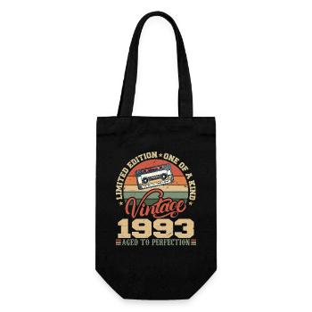 Vintage 1993 Retro Birthday Gift 1993 - Gift Bag for Bottles - black - Front