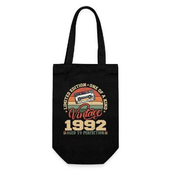 Vintage 1992 Retro Birthday Gift 1992 - Gift Bag for Bottles - black - Front