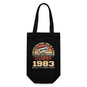 Jahrgang 1983 Retro Geburtstagsgeschenk 1983 - Geschenkbeutel für Flaschen - Schwarz - Vorne
