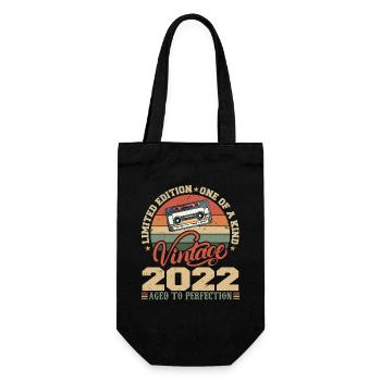 Vintage 2022 Retro Birthday Gift 2022 - Gift Bag for Bottles - black - Front