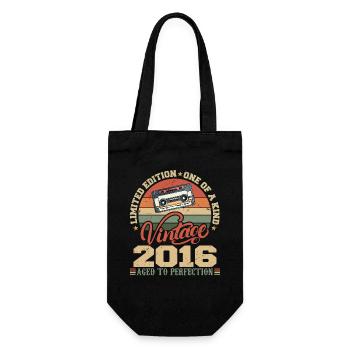 Vintage 2016 Retro Birthday Gift 2016 - Gift Bag for Bottles - black - Front