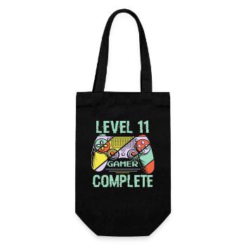 Level 11 Complete 11 Years Gamer Level 11 Complete - Geschenkbeutel für Flaschen - Schwarz - Vorne