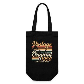 Vintage-Jubiläum Hergestellt 1959 Retro 1959 - Geschenkbeutel für Flaschen - Schwarz - Vorne