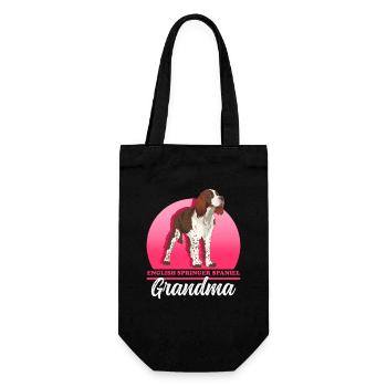 English Springer Spaniel Oma Hundehalter Geschenk - Geschenkbeutel für Flaschen - Schwarz - Vorne
