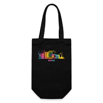 Boisean Skyline Colorful Cityscape Boise - Gift Bag for Bottles - black - Front
