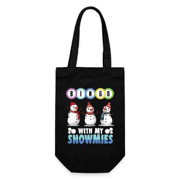 Bingo avec mes snowmies drôle bonhomme de neige - Sac à bouteille - noir - Devant