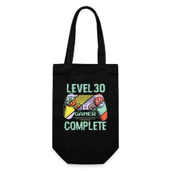Level 30 Complete 30 Years Gamer Level 30 Complete - Geschenkbeutel für Flaschen - Schwarz - Vorne