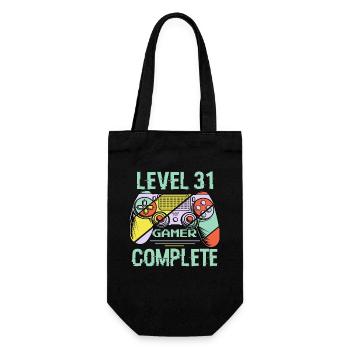 Level 31 Complete 31 Years Old Gamer Level 31 Complete - Gift Bag for Bottles - black - Front