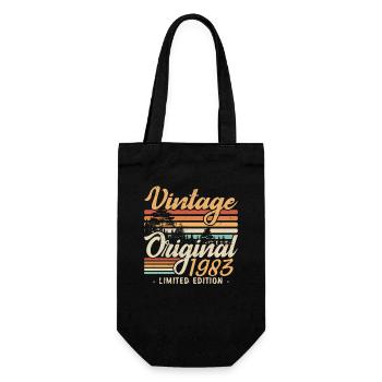 Vintage Anniversary Made in 1983 Retro 1983 - Gift Bag for Bottles - black - Front