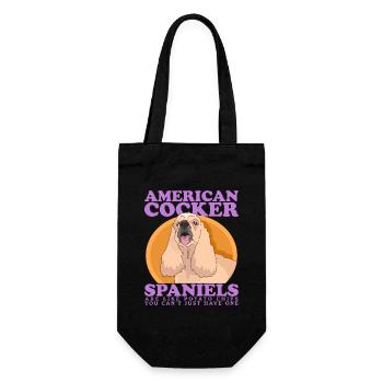 American Cocker Spaniel Owner Gift - Gift Bag for Bottles - black - Front
