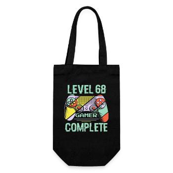 Level 68 Complete 68 Years Old Gamer Level 68 Complete - Gift Bag for Bottles - black - Front