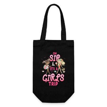Mädelswochenende Oh Sip It's A Girls Trip - Geschenkbeutel für Flaschen - Schwarz - Vorne