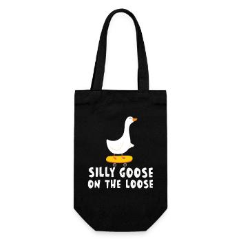 Silly geese on the loose - Gift Bag for Bottles - black - Front