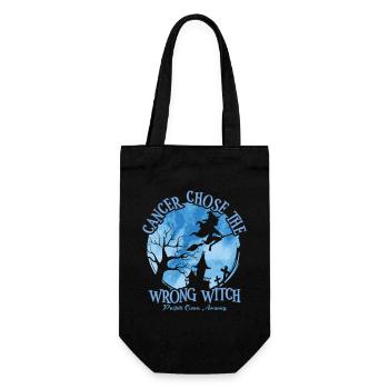 Cancer Witch Light Blue Prostate Cancer - Gift Bag for Bottles - black - Front