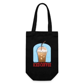 Iced Coffee | Coffee Lover Gift - Gift Bag for Bottles - black - Front