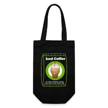 Iced Coffee Coffee Lover Gift - Gift Bag for Bottles - black - Front