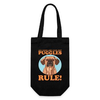 Puggle Dogs Dog Owners Dog Owner Gift - Gift Bag for Bottles - black - Front