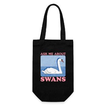 Schwan Schwäne Schwanenliebhaber Geschenk - Geschenkbeutel für Flaschen - Schwarz - Vorne