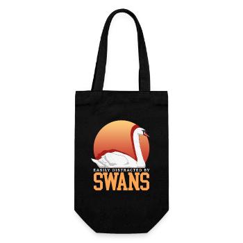 Swans Swan Lover Swan Gift - Gift Bag for Bottles - black - Front