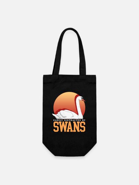 Schwäne Schwanenliebhaber Schwan Geschenk - Geschenkbeutel für Flaschen - Schwarz