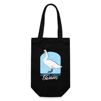 Schwäne Schwan Schwanenliebhaber Geschenk - Geschenkbeutel für Flaschen - Schwarz - Vorne
