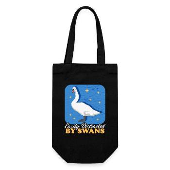Swan Swan Lover Swans Gift - Gift Bag for Bottles - black - Front