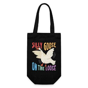 The stupid goose on the loose - Gift Bag for Bottles - black - Front
